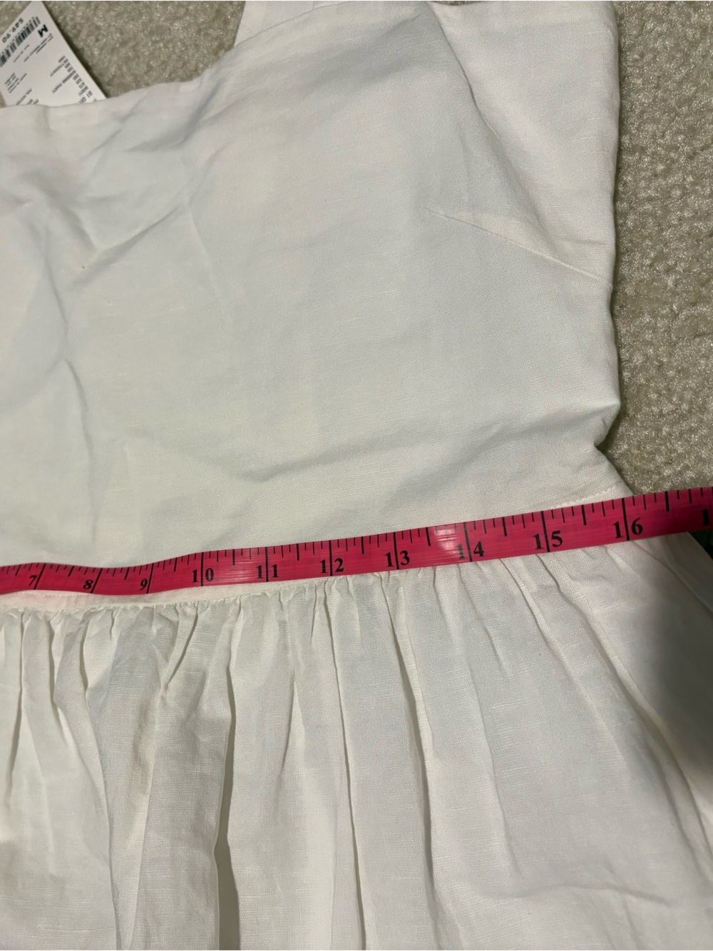 Uniqlo White Linen Blend Square-Neck Midi Dress for Girls - Picture 3 of 5